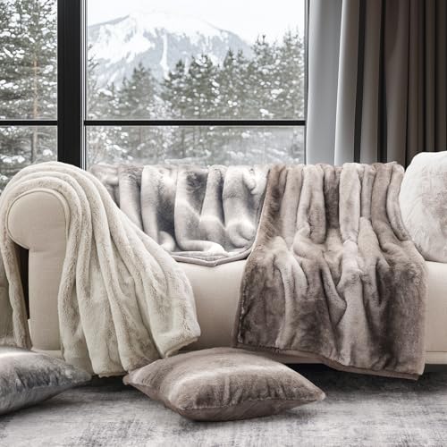 EVERGRACEHOME Mink Faux Fur Throw Blanket, Ombré Silver Onyx, 60"x80" by EverGrace - Used condition - Image 7