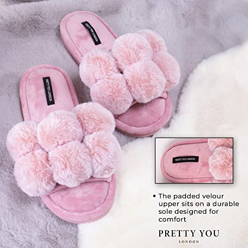 Dolly Pom Pom Slippers in Grey4