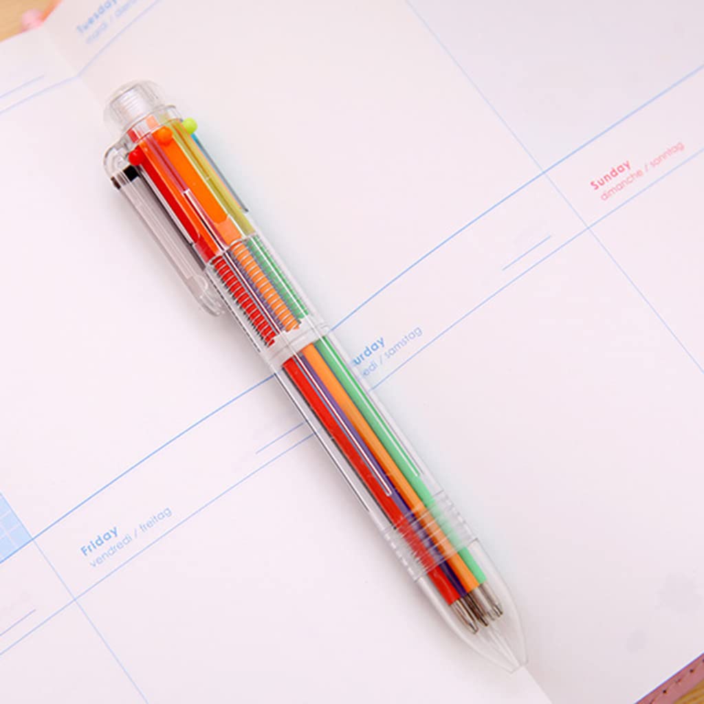 Multicolor Ballpoint Pen Press to Colors Clear Pen Body for Kids Writing Highlighting Color-Coding for Key Points — view 6