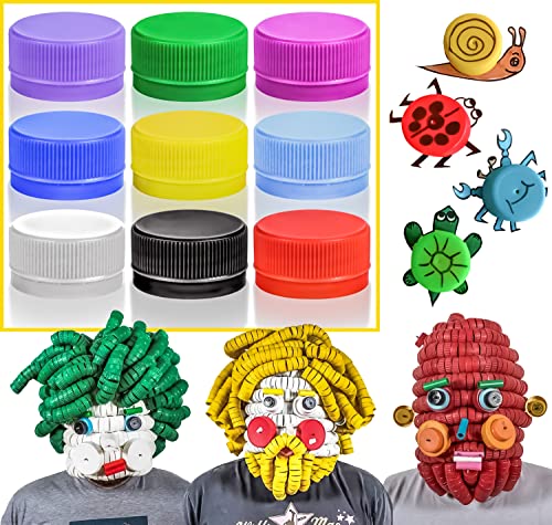 image for Motbach 100 PCS Colorful Plastic Bottle Caps, 1.2 Inch Plastic Bottle 