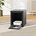 WTFGO Plastic Hidden Litter Box, Cat Litter Box Enclosure Side Table, Weatherproof Cat Box Enclosure with Openable Front Door for Indoor/Outdoor Use, Black
