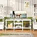 Furologee TV Stand with Power Outlets, Entertainment Center with Open Storage Shelves for TVs up to 55 Inch, TV Media Console Table with Soundbar Shelf for Living Room, Bedroom, White
