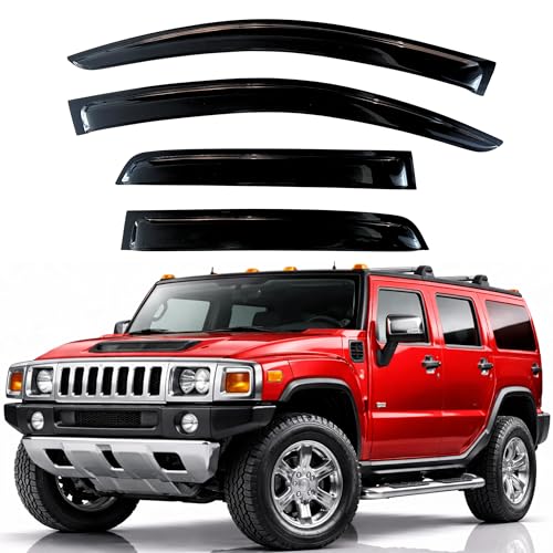 Image of KPY Rain Guards Fit for 2003-2009 Hummer H2, Out-Channel Window Visors Vent Wind Deflectors 4PC, Car Accessories for 03-09 Hummer H2