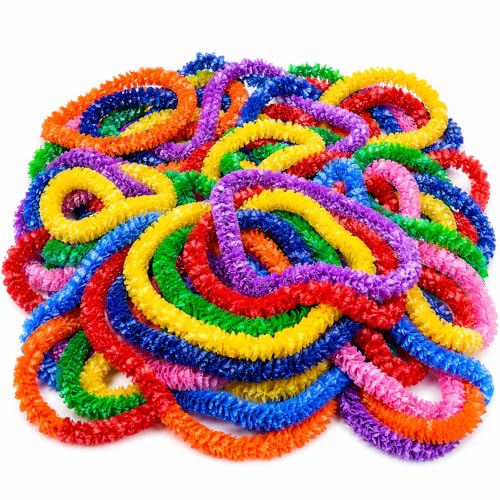 Oojami 100 Pack Hawaiian Leis Bulk - Plastic Lei Party Necklaces Colorful