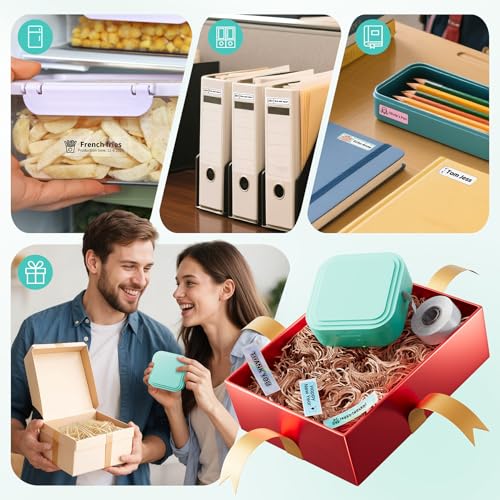 Image of Label Maker Machine with Tape, Mini Label Maker with Lots of Style Templates for Home Office School, Small Label Printer Compatible with iOS Android