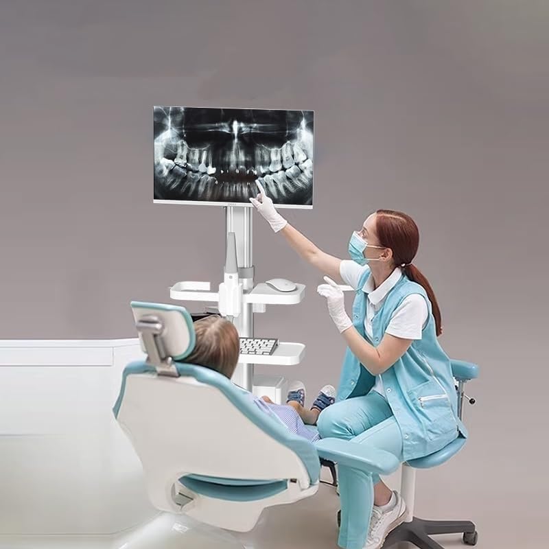 Carro Móvil para Estación De Trabajo Dental con Soporte para Escaneo Oral Y Soporte para Monitor para Uso En Consultorios Médicos Y Laboratorios.
