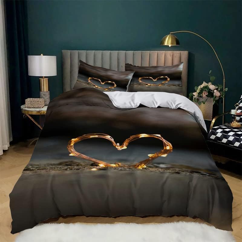 CERNIERA, 4 LACCI ANGOLARI - Il nostro set copripiumino per biancheria da letto è progettato con cerniera in metallo, la cerniera è liscia e resistente, non danneggerà la pelle, più comoda dei bottoni, facile da inserire ed estrarre il piumino. Il design della cintura a 4 angoli può collegare il piumino e il copripiumino per evitare che la trapunta scivoli avanti e indietro e svolga un ruolo fisso.