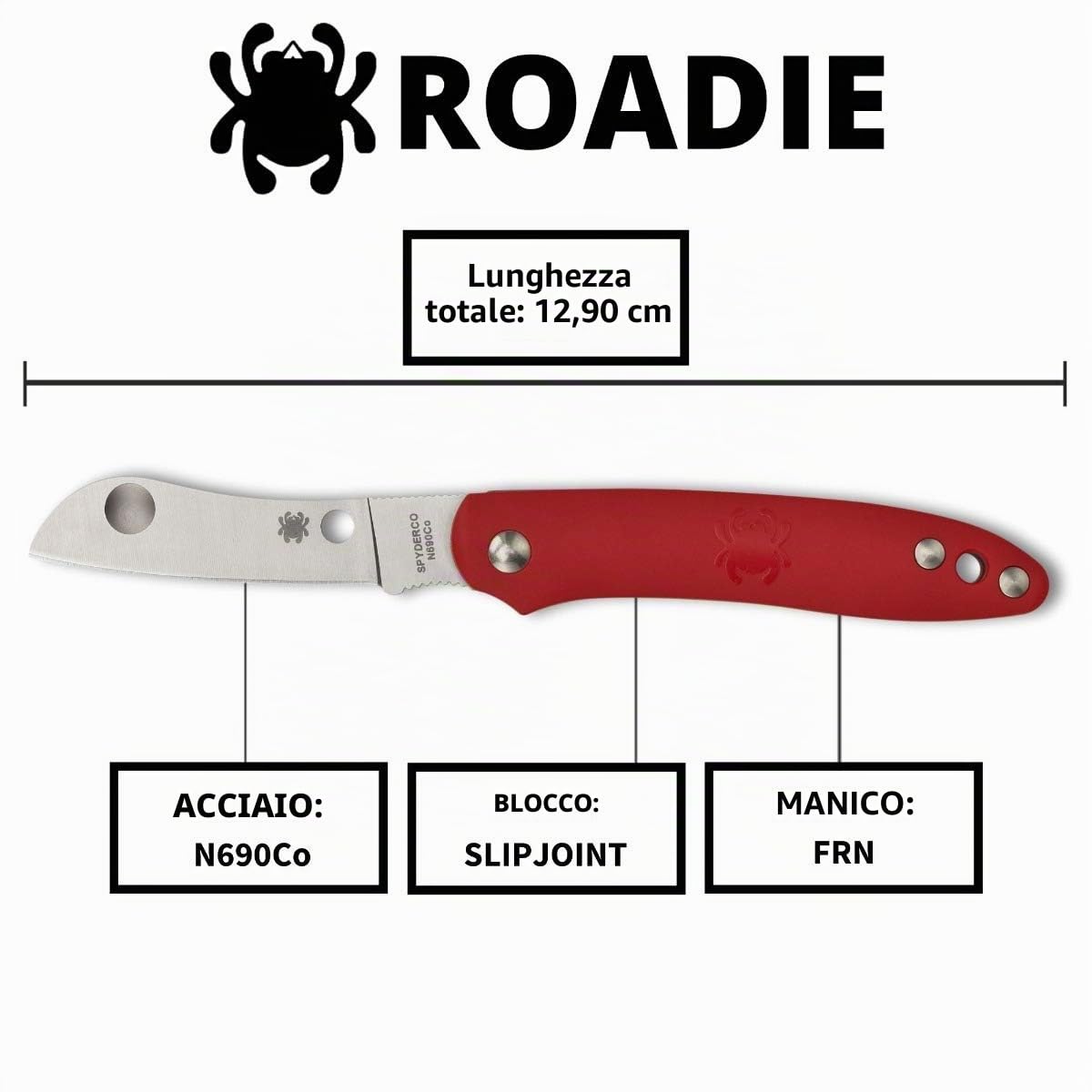 Spyderco SC189PRD Coltello Tascabile, Unisex – Adulto, Rosso, Taglia Unica