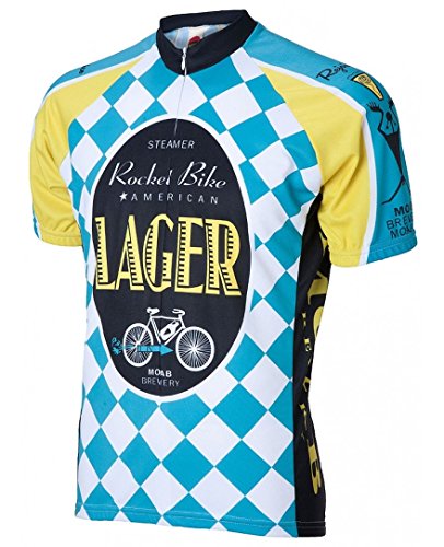 World Jerseys Moab Brewery Bike American Lager Beer Cycling Jersey Large Men's Short Sleeve