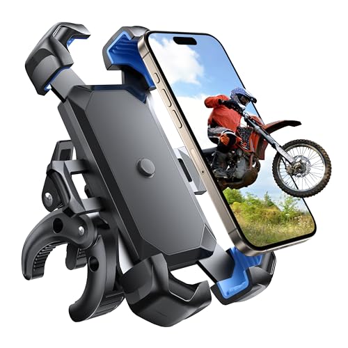 Aevorant Soporte Móvil Universal para Moto y Bici Porta Móvil Antivibración ABS Negro (1.8 3.4cm) Compatible Phone, y móviles 4.7 7