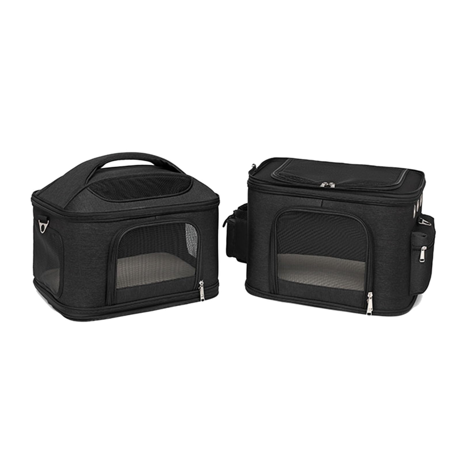 Zaino Trasportino Staccabile per 2 Gatti - Zaino da Viaggio Comodo e Traspirante per Gatti con Spalla Comoda - Trasportino Ideale per Gatti (BLACK)