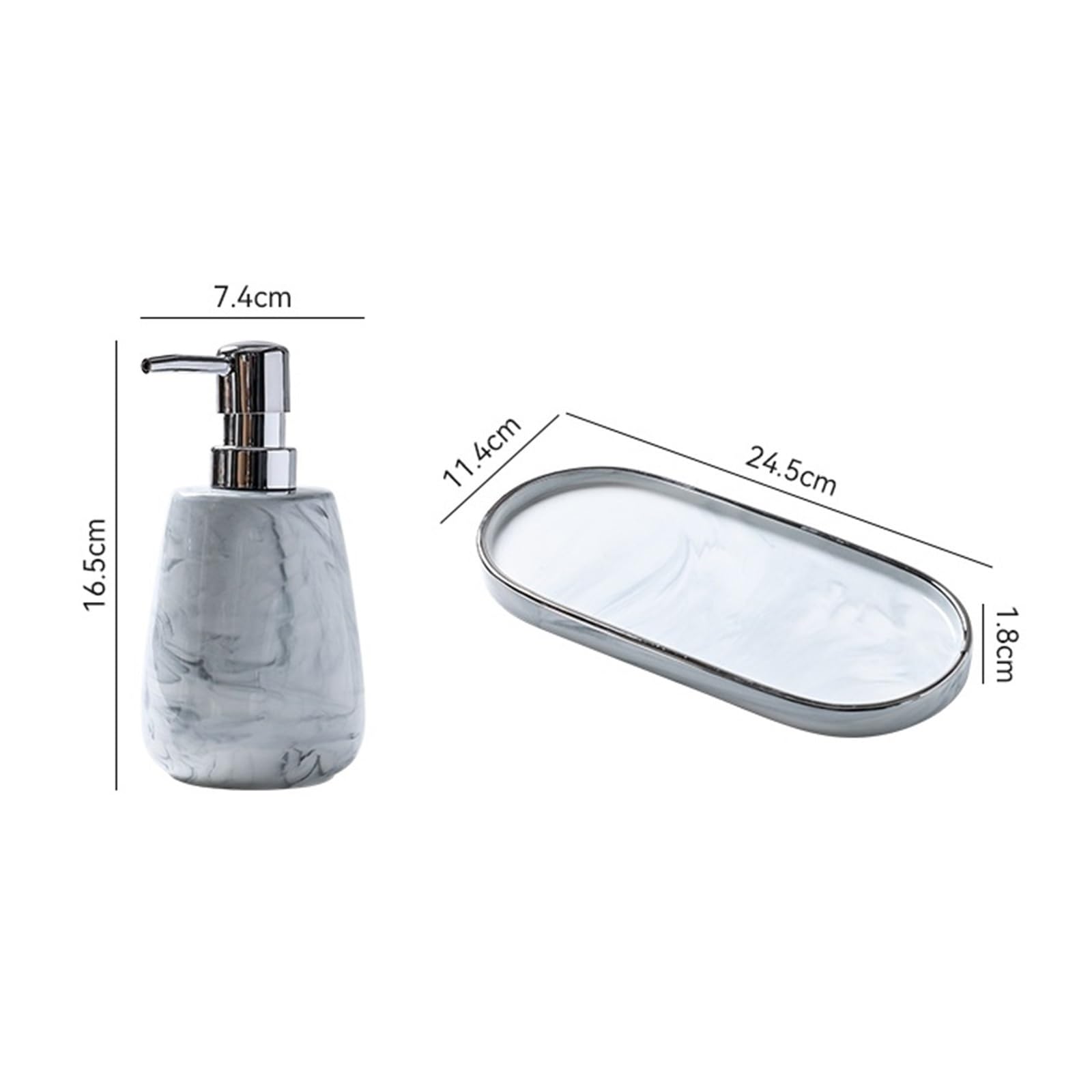 Dispenser sapone Distributore di sapone in ceramica di lusso leggero, creativo, 3 pezzi, articoli da toeletta for il bagno