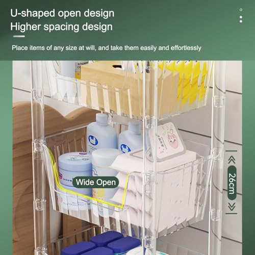 Carrello Multiuso a 2/3/4 Ripiani con Ruote, Organizer e ripiano per Il Bagno, Soluzione di stoccaggio Versatile per Soggiorno, Cucina, Bagno e spazi ristretti.