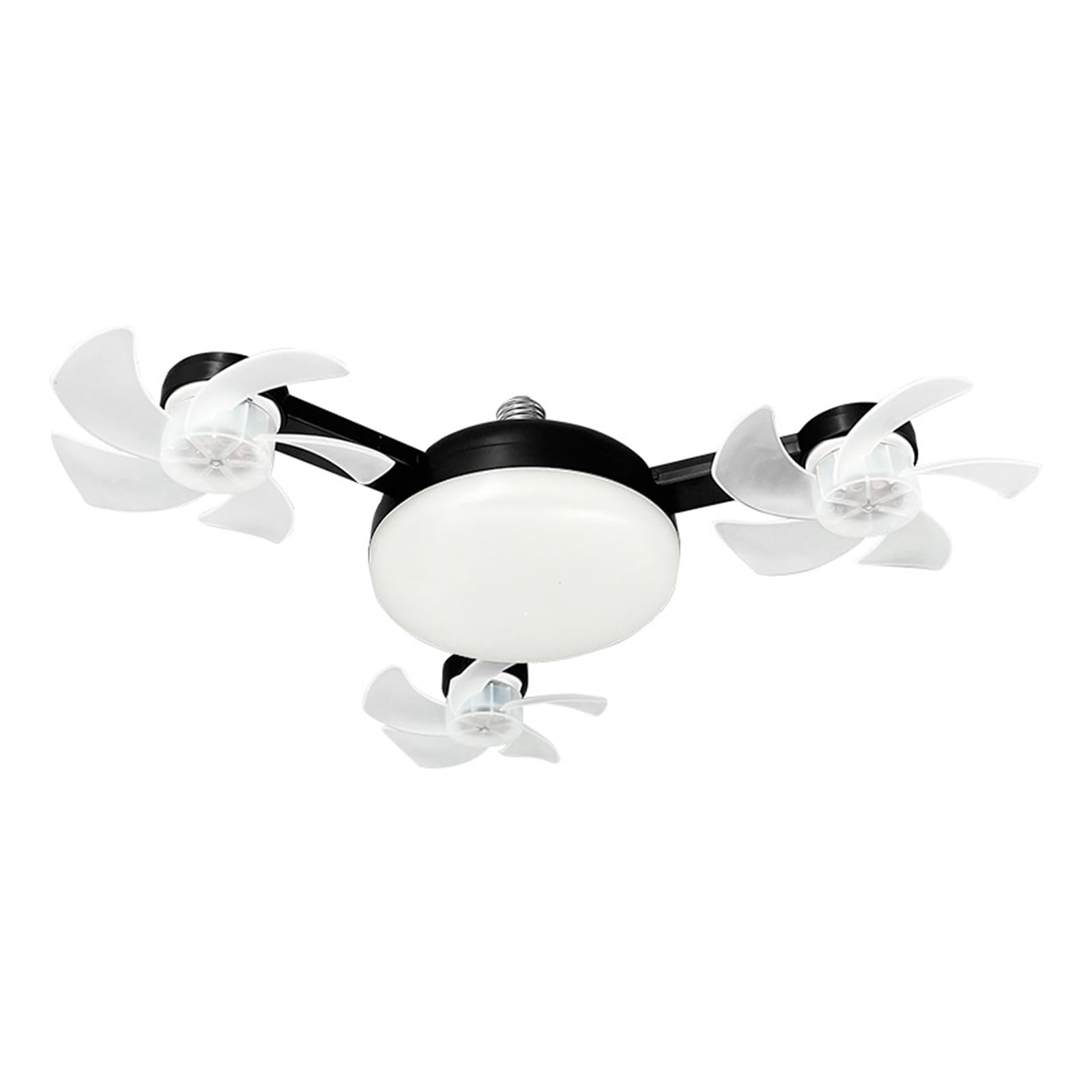 E27 Dimmable LED Socket Drone Fan Light with RC & Extension Rod Light Bulb Fans 3-Speed Screw in Ceiling Fan Lamp for Bedroom Kitchen Working Space