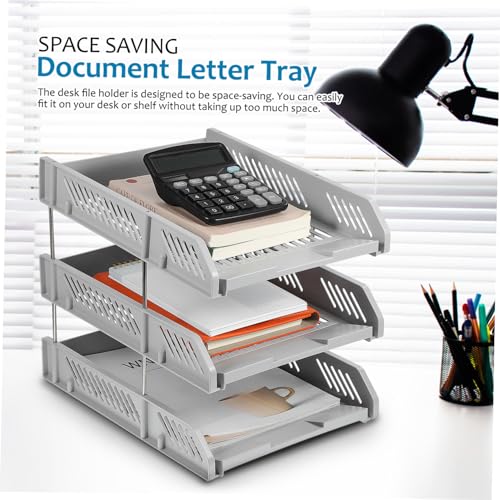 Porte documents horizontal empilable avec support de classement stable et modulable pour dossiers - 6