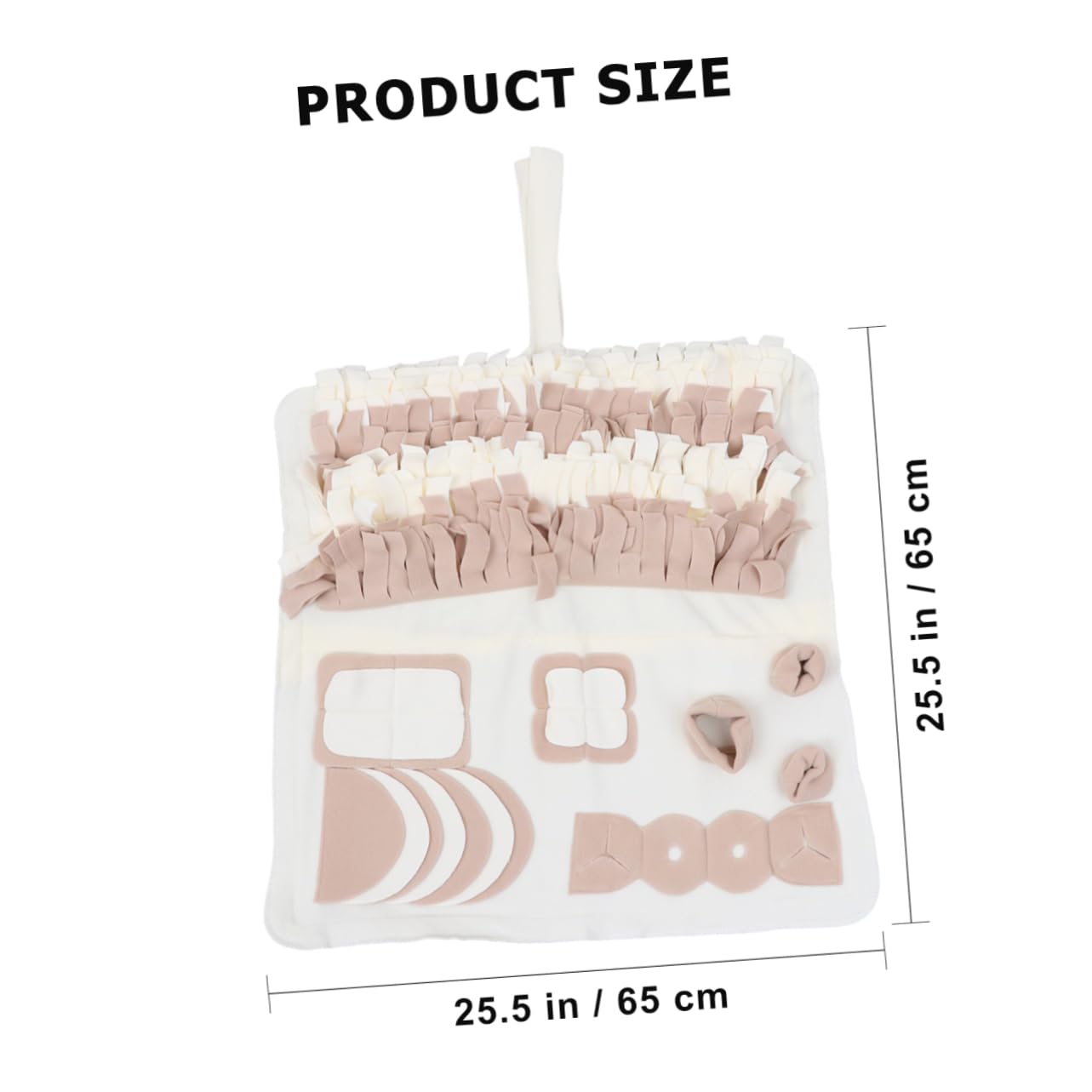 Tappetino per Cani Snuffle Mat Beige in Peluche per Cani Piccoli e Medi | Pieghevole, Uso Indoor, Lavabile e Adatto a Training Lento e Ricerca Olfattiva
