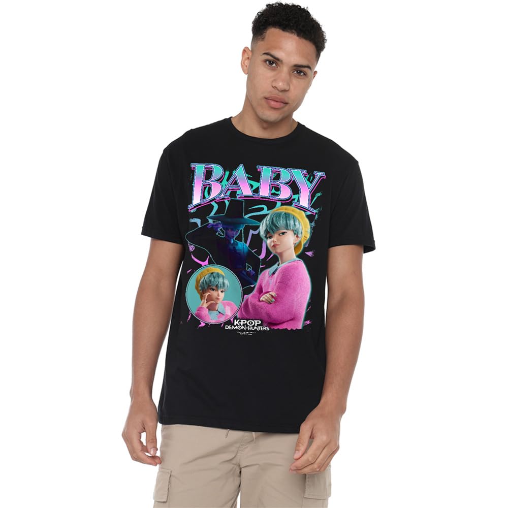 Kpop Demon Hunters Saja Boys Baby Homage Unisex T Shirt, Black, XXXX-Large