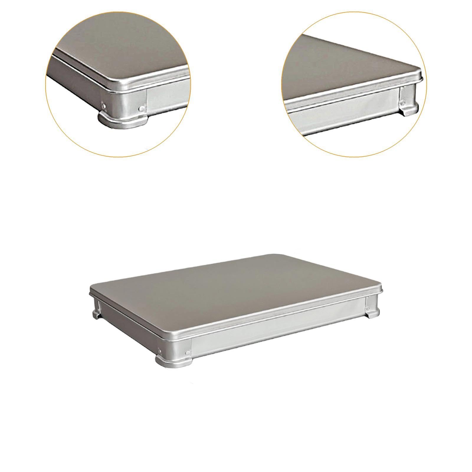 Fridge Dumpling Box Contenitore Freezer Alimenti Carne Pesce Verdura in Alluminio con Coperchio Salvaspazio per Conservazione Cibi Pronta Uso Cucina D, 42 Cm X 32 Cm X 5 Cm