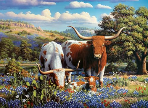 Ravensburger Loving Longhorns Rompecabezas de 500 Piezas para Adultos - Hecho en Alemania miniatura 1