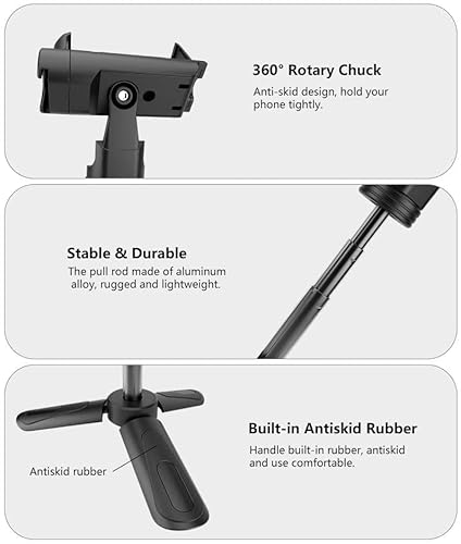 Phone Tripod, Mountdog Portable Webcam Stand Mini Tripod Phone Holder, Extendable Tabletop Tripod Desktop Tripod Legs Compatible With Iphone/Camera/Samsung/Smartphone/Webcam, 360° Rotation, Black #TOP3