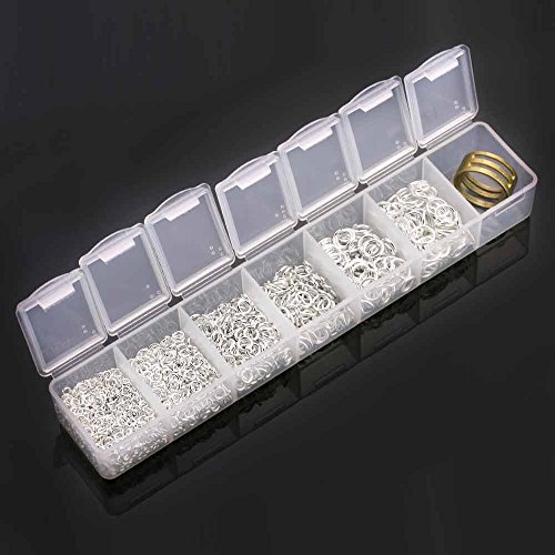 Beadnova Open Jump Rings For Keychains Silver Plated Jump Rings For Jewelry Making (3Mm 4Mm 5Mm 6Mm 7Mm 8Mm Box Set) #TOP7