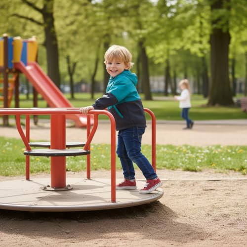 Image of Volunboy Toddler Boys Windbreaker Jackets Patchwork Lightweight Zip Hoodie Outerwear Fall Spring Windproof Hooded Coat
