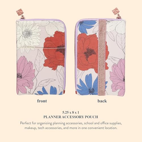 Image of Ultimate Planny Pack - Planner Accessory Pouch. Inside Pockets and Extended Metal Zipper. Elastic Band to Secure Around Planner. Vegan Leather Organizer by Erin Condren