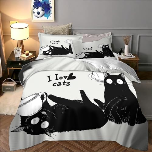 Parure de lit chat 3D microfibre résistante et douce 135x200 - 6