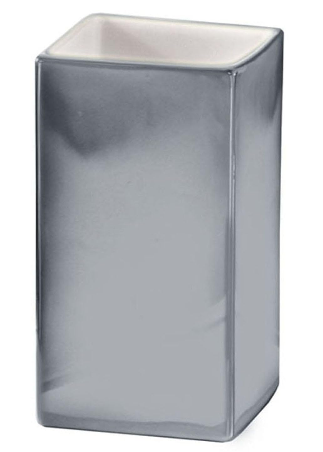 Kleine Wolke Glamour Bathroom Tumbler, Silver Porcelain