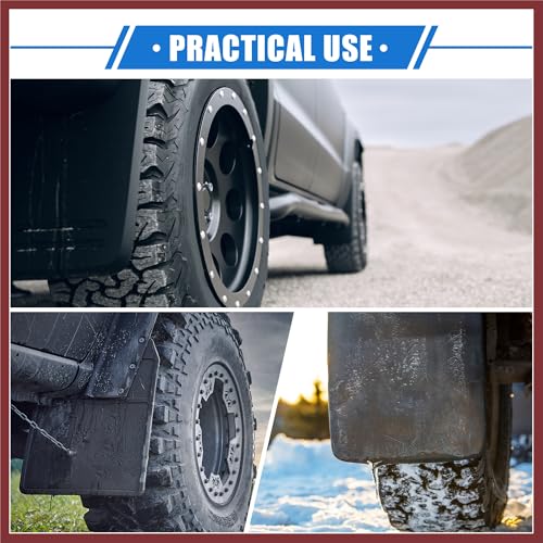 Image of Mud Flaps Kit Compatible for Nissan Frontier 2005-2023, Quality Plastic Black Front and Rear Splash Guards Replace Parts