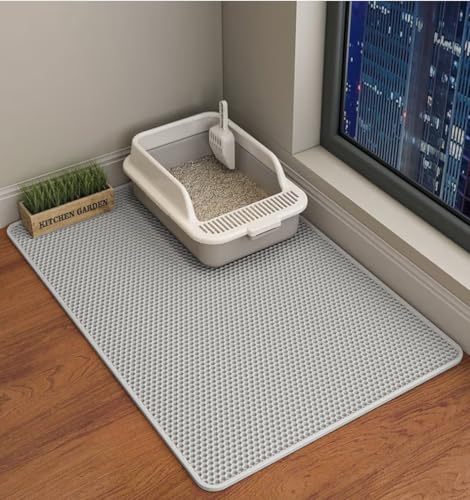 Savy Luxe Cat Litter Mat XXL Honeycomb Double-Layer Trapping Mat Waterproof Easy Clean Urine Proof EVA Material Non-Slip for All Litter Boxes & Cats 9060cm Large Scatter Control Mat