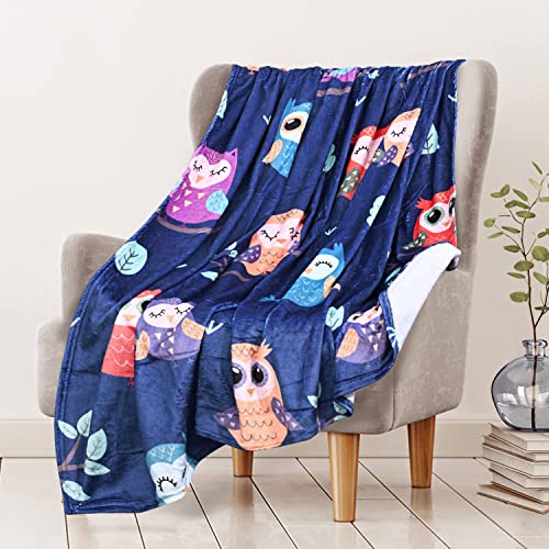 Rosielily Fuzzy Lightweight Owl Throw Blanket,Cozy Plush Fluffy Fleece Velvet Owl Bed Throw Blankets For Kids Girls Women, Soft Comfortable Warm Owl Decor All Seasons For Couch,Owl Gifts 50X60 #TOP1