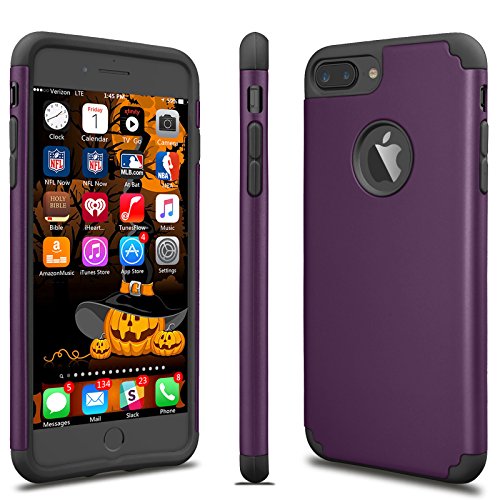 Tekcoo for iPhone 8 Plus Case/iPhone 7 Plus Case for Girls, [TBaron] Bumper Case Shock Absorbing Hard Hybrid Defender Cute Cover [Scratch Proof] Plastic Shell + TPU Rubber Inner [Purple]