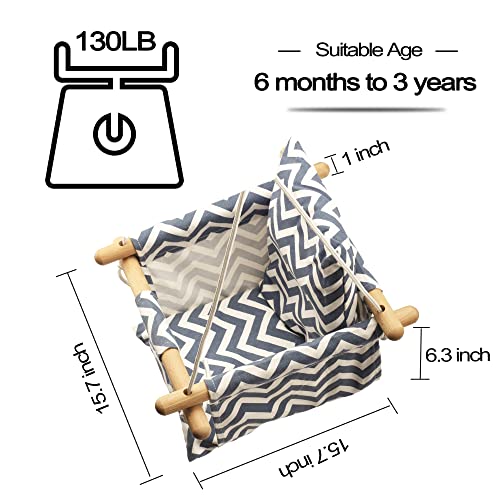 Toddler Baby Hanging Swing Seat Secure Canvas Hammock Chair With Soft Backrest Cushion - Installation Accessories Included #TOP2