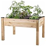 CedarCraft Elevated Cedar Planter 34' L x 49' W x 30' H for Patios, Balconies or Backyard Gardening, Grow Tomatoes, Vegetables, and Herbs