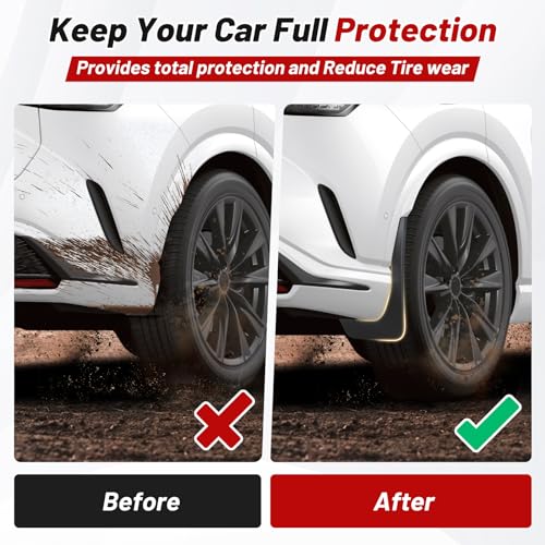 Image of Sunsdrew Mud Flaps for 2023 2024 2025 Lexus RX350 RX350h RX500h Accessories,All Weather Guard Splash Lexus RX Guards Mudguards,No-Drill Front&Rear Fender with Hardware Kits
