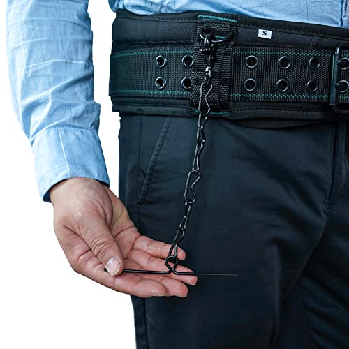 Image of MELOTOUGH Tape Thong for Tool Belt Waist Electricians Tape Holder Chain with Keyring and trigger snap hook Black Plating 1 pack