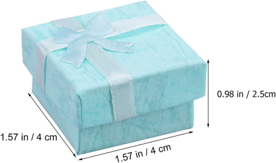 12pcs Bowknot Jewelry Storage Boxes for Small Accessories Blue Paper image 2