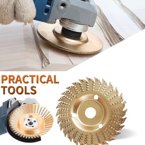 Image of Inditrust 4 Inch Wood Carving Disc Set, Angle Grinder Disc Grinding Wheel Shaping Disc 5 /8 Inch Bore Grinder For Woodworking, Fibreboard, Plywood, Plastic (TAPER) (Flat File Saw shape)