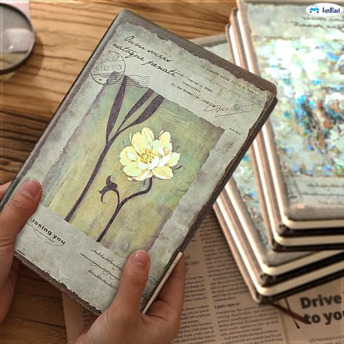 Image of FunBlast Aesthetic Diary for Girls - Kawaii Diaries, Stylish Diary, Notebooks Diary for School, Home, Office, Travel Diary & Notebook - A5 Size (114 Sheets, 228+ Pages) (White Flower)