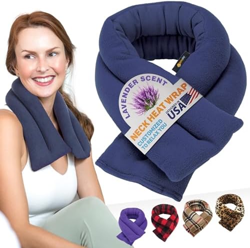 Navy Blue : Sunny Bay Scented Extra Long Neck Heat Wrap, Navy Blue, Lavender, 2.8 Pound