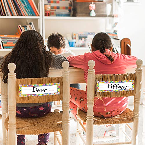 Watercolor Dots Name Plates for School Classroom 50 Pcs, Back to School Decoration, Teacher/Student Use for Classroom/School Decoration