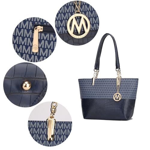 Image of MKF Shoulder Bag for Women & Wallet Purse Set: PU Leather Tote Handbag Top-Handle Stylish Satchel Pocketbook