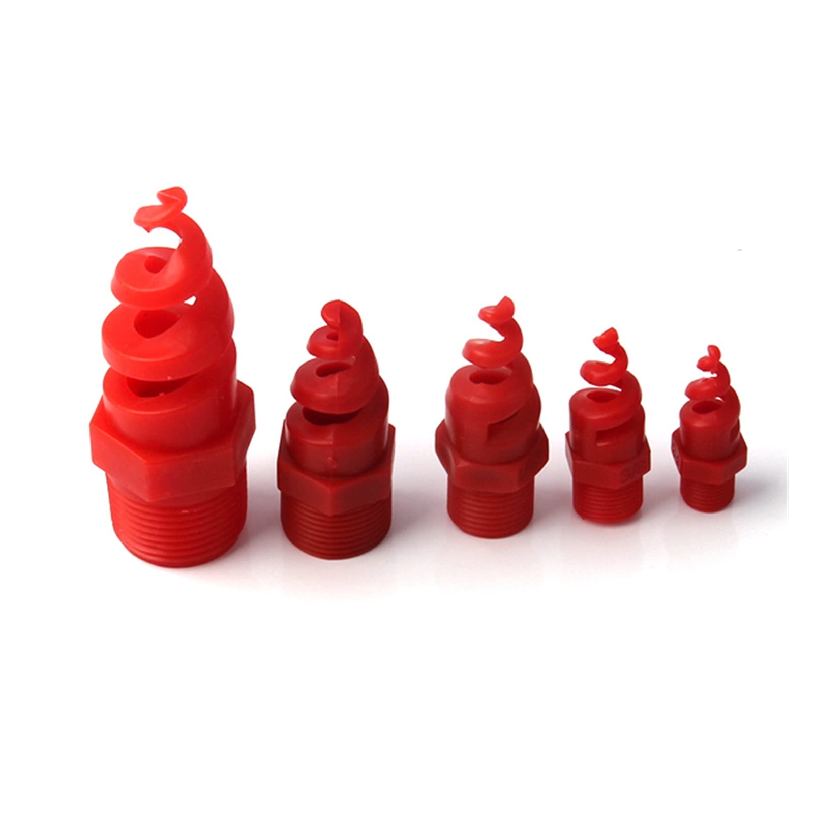 Bszcxbvmp One Color Spiral Nozzle, Red Plastic Garden Spiral Atomizing Nozzle 1/4-1 Inch External Thread