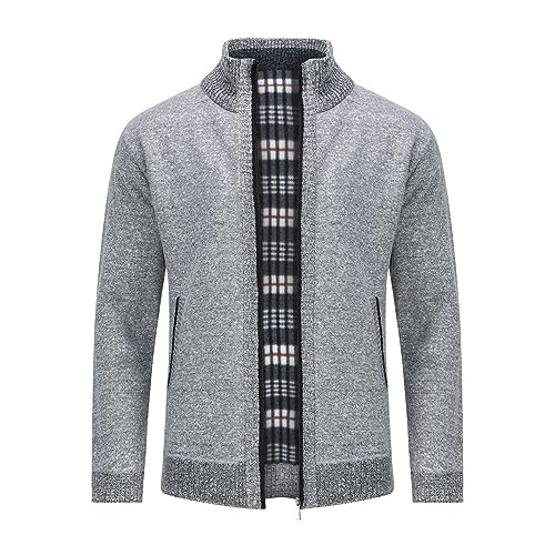 Cardigan Homme Hiver Maille Zippé Chandail Tricoté