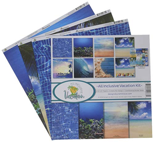 Reminisce (REMBC) All Inclusiive Vacation Scrapbook Collection Kit, Multi Color Palette