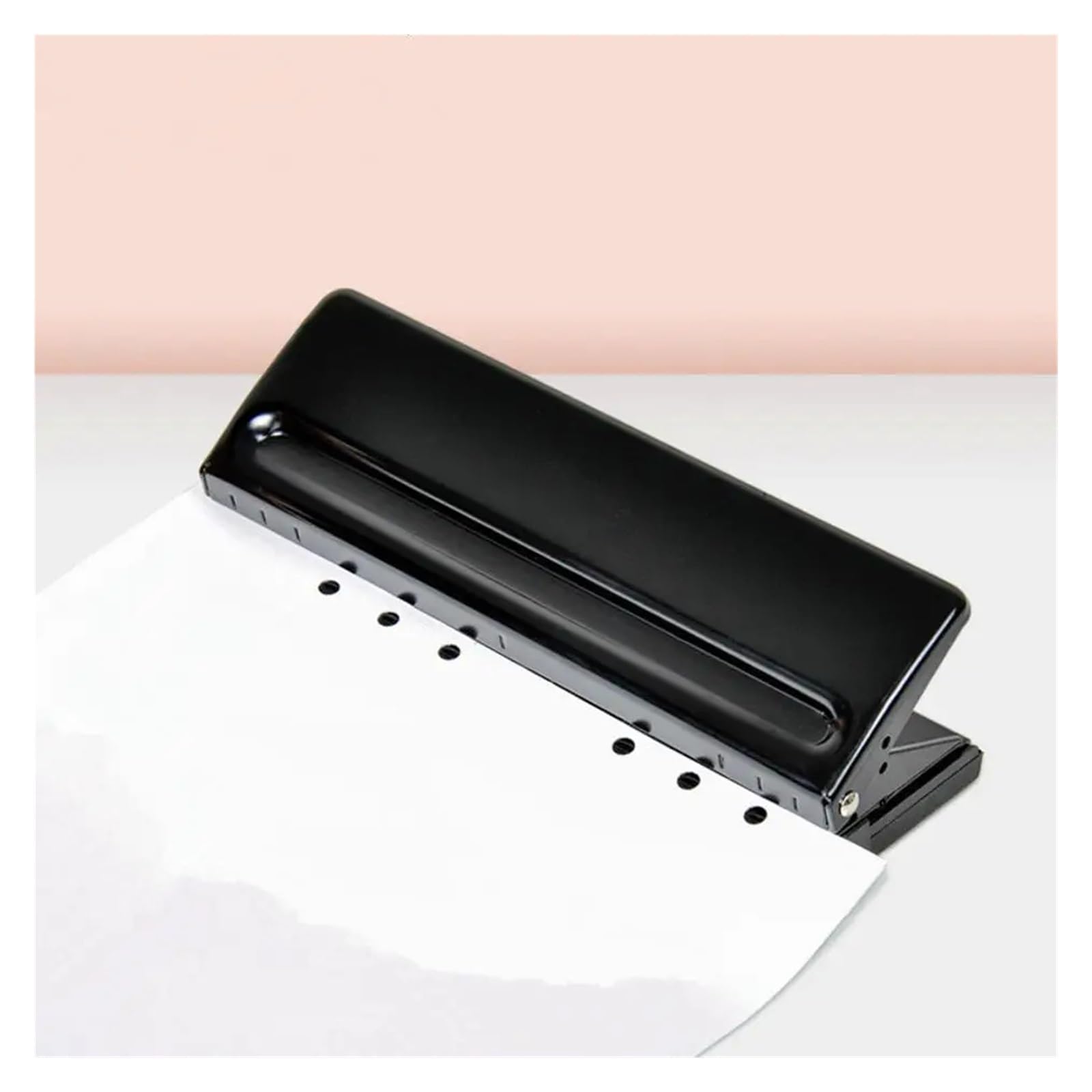 Perforatrice a 6 fori 1 punzone regolabile a 6 fori | 6 fori regolabili for A4/B5/A5/A6/A7 Capacità di 6 fogli(Pink)