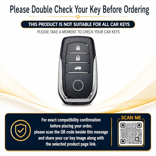 Image of JVCV Soft TPU Key Cover Compatible with Toyota Fortuner Camry Hilux Innova Crysta Fortuner Legender Innova HyCross Land Cruiser 3 Button Smart Key (3B Matte Black)