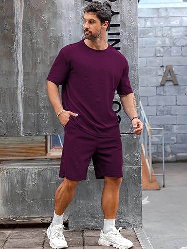 Image of Vogaan Men's T-Shirt and Shorts Set | Top & Shorts Night Suits Set | Night Wear for Men