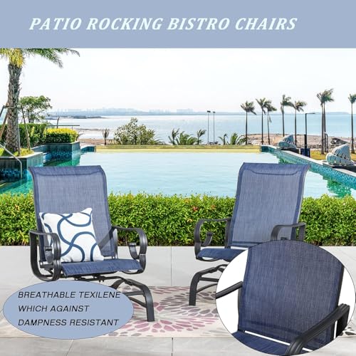 Image of LOKATSE HOME Patio Dining Chair Set of 2 with Textilene Mesh for Backyard Porch Garden, Blue